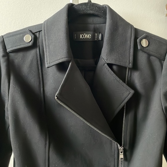 Simons Icōne black zip moto jacket sz S - Picture 5 of 5